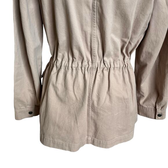 Coldwater Creek Jacket Medium Mauve PInk Cotton Drawstring Utility Zip Buttons - Picture 9 of 12